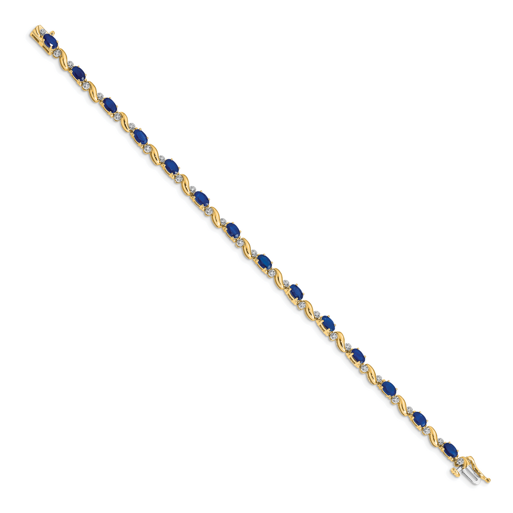 14k Diamond and Sapphire Bracelet