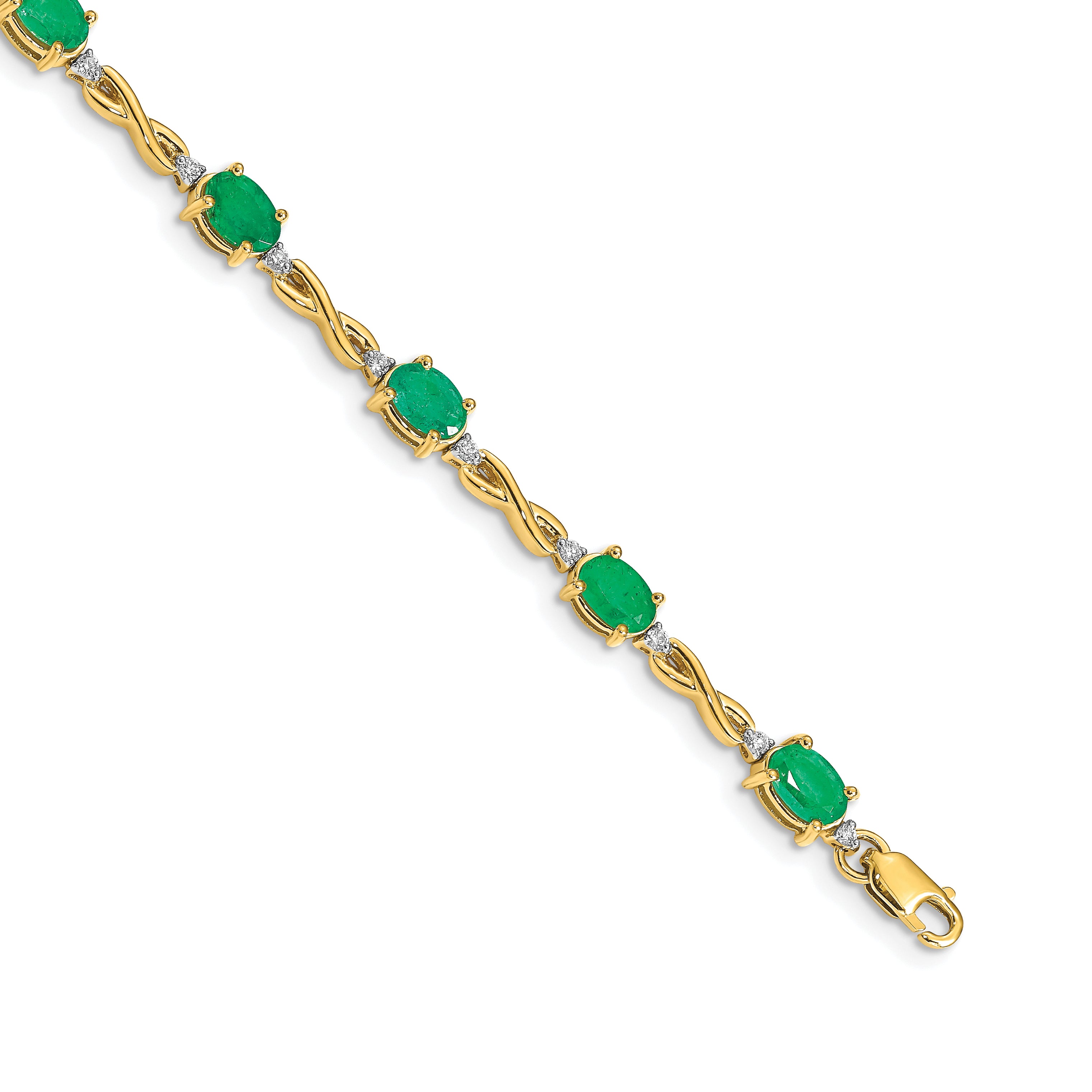 14k Diamond and Emerald Bracelet Main image
