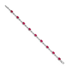 14k White Gold Diamond and Ruby Bracelet