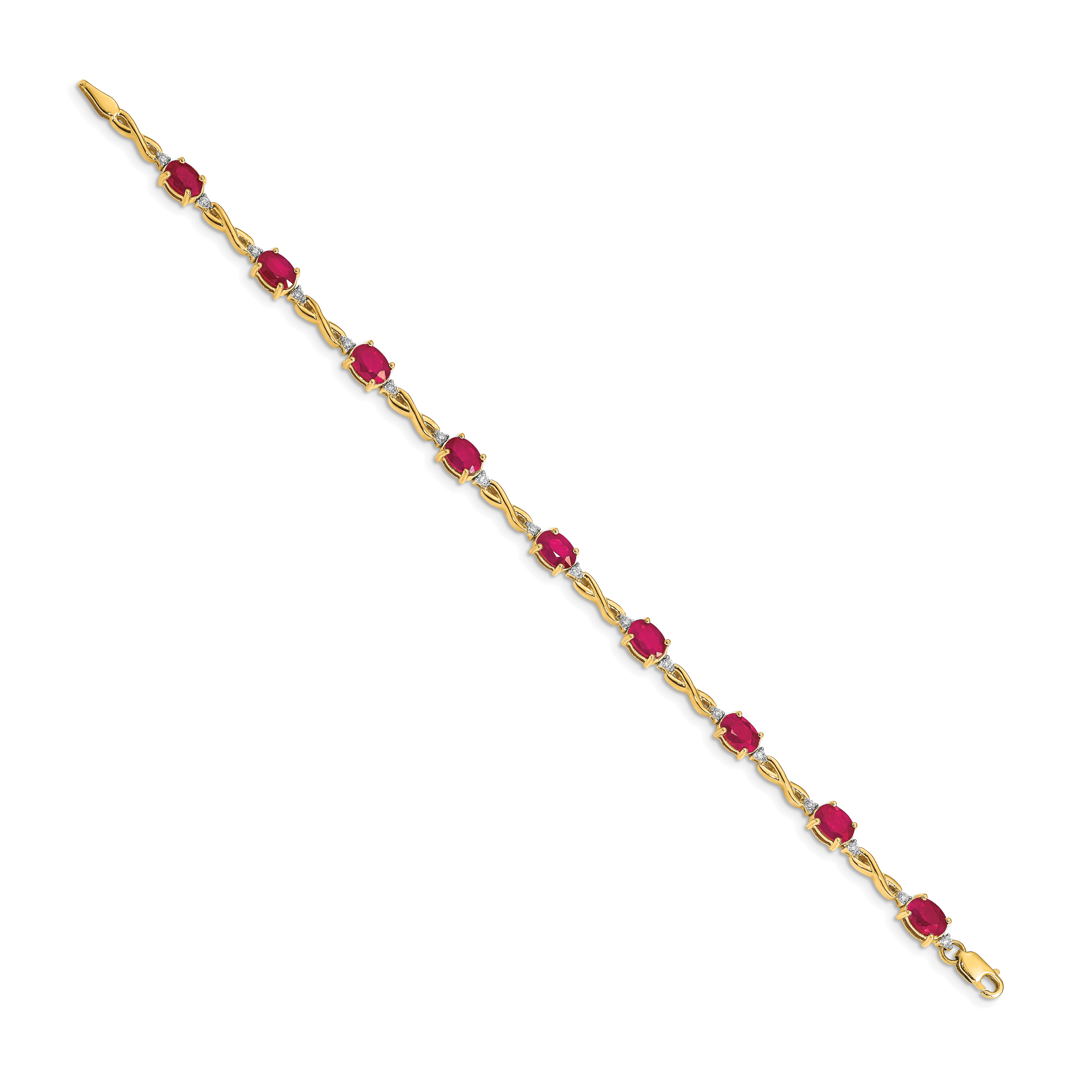 14k Diamond and Ruby Bracelet Secondary image