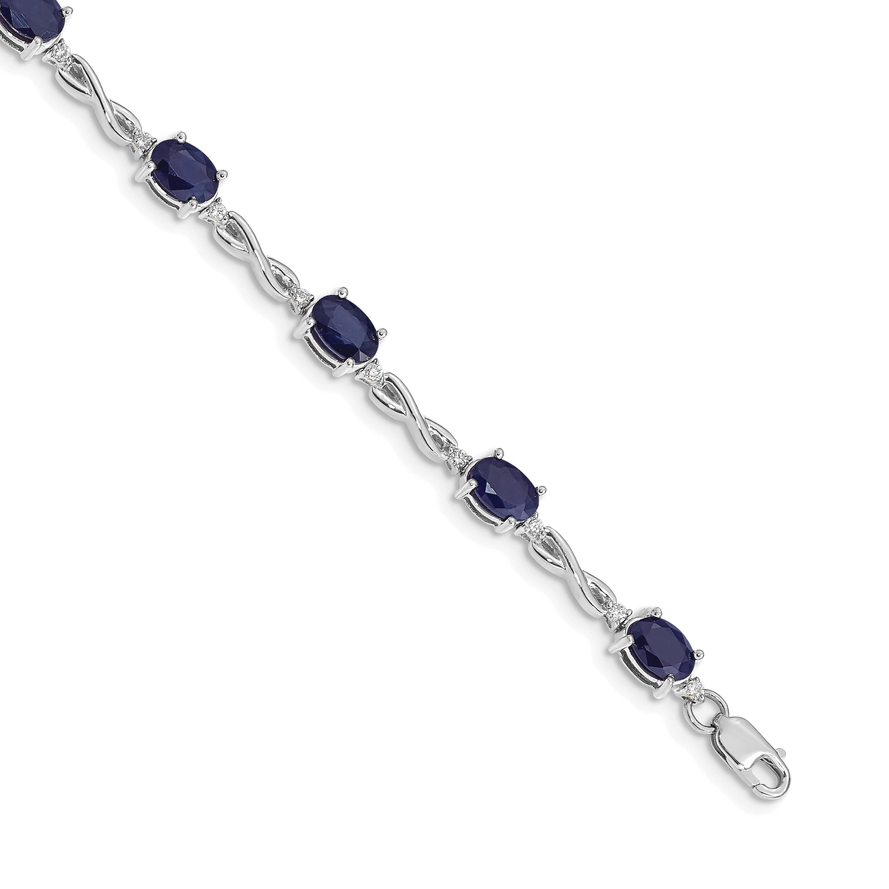 14k White Gold Diamond and Sapphire Bracelet Main image