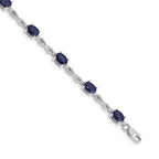 14k White Gold Diamond and Sapphire Bracelet