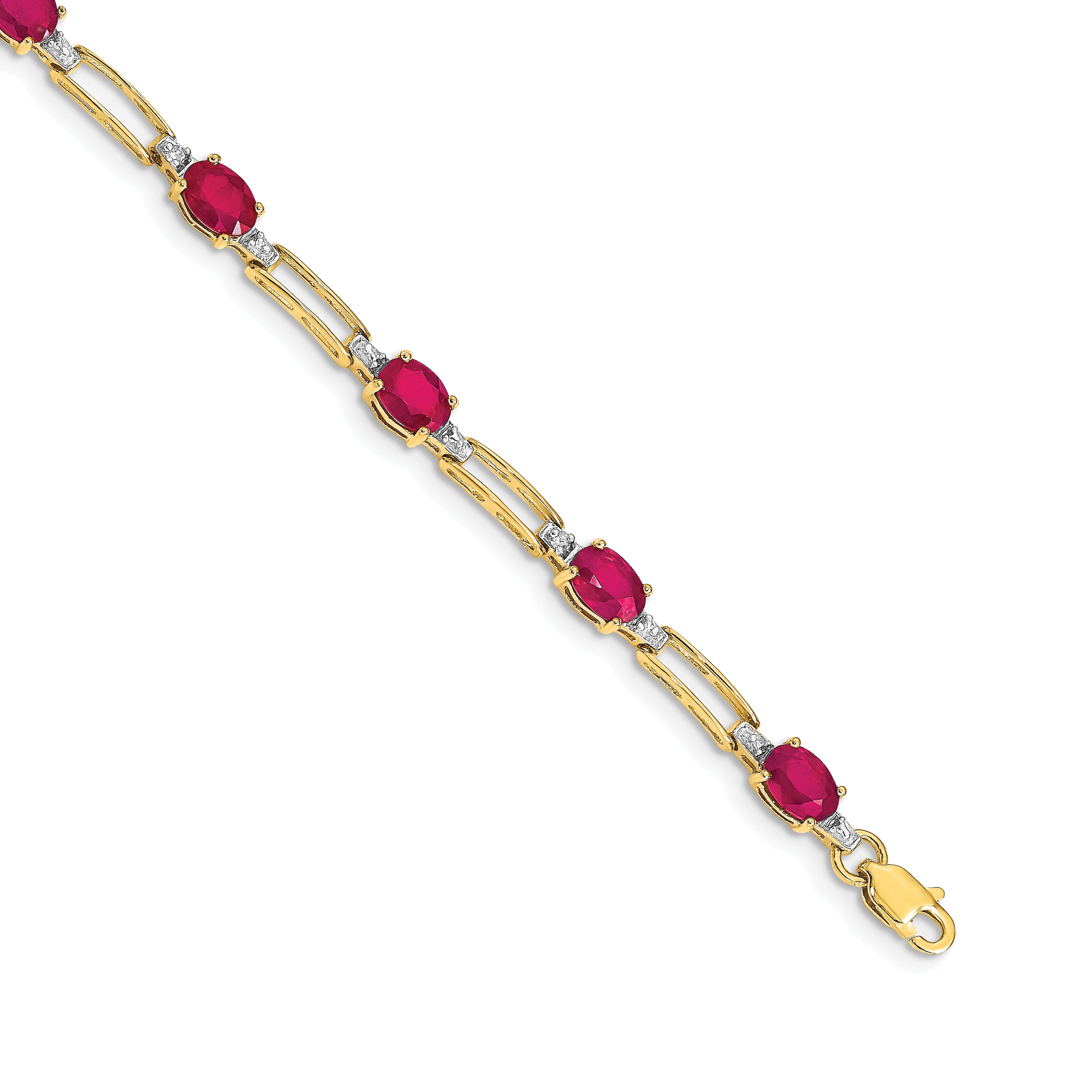14k Diamond and Oval Ruby Bracelet Main image