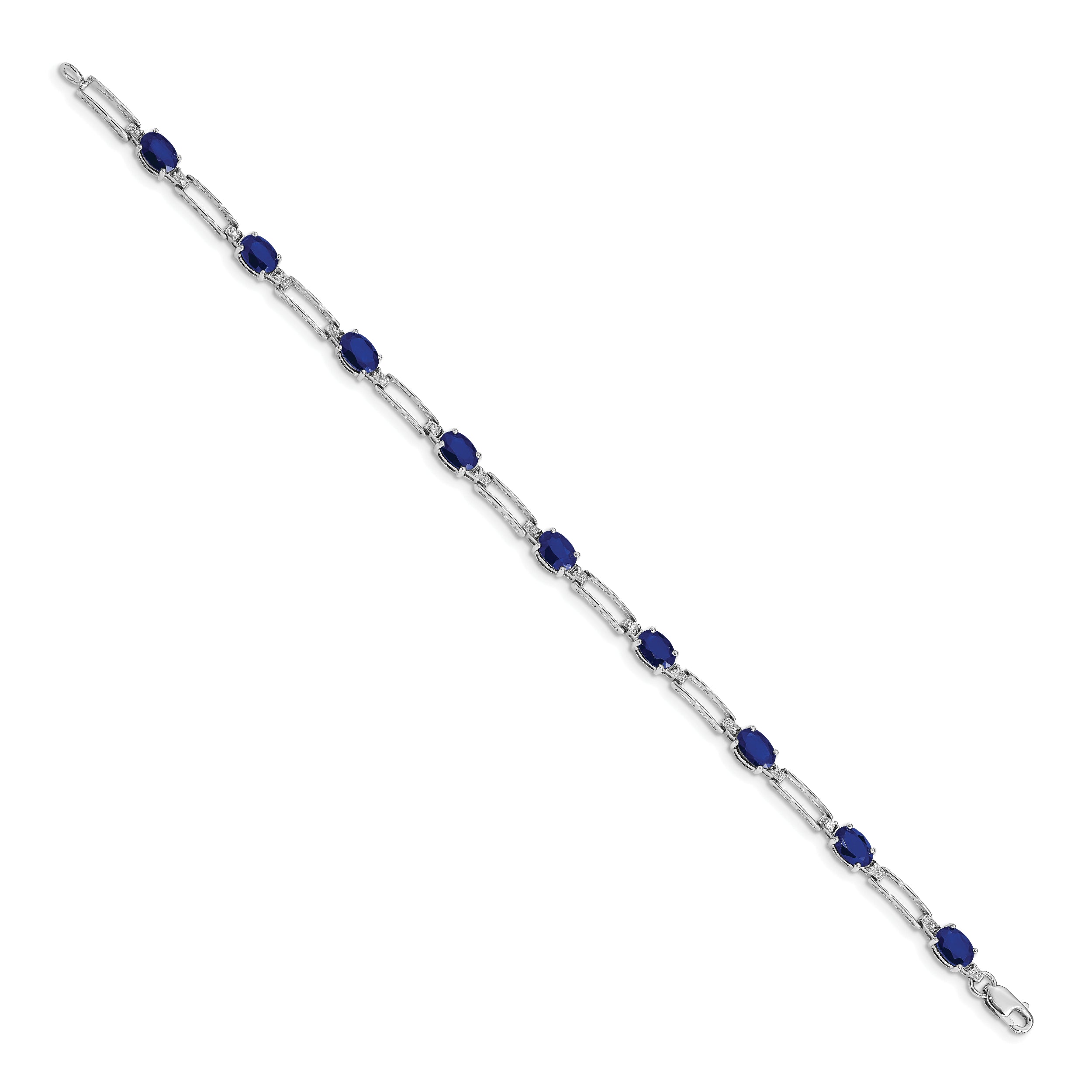 14k White Gold Diamond and Sapphire Bracelet