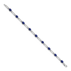 14k White Gold Diamond and Sapphire Bracelet