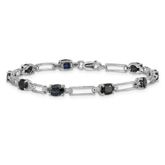 14k White Gold Diamond and Sapphire Bracelet