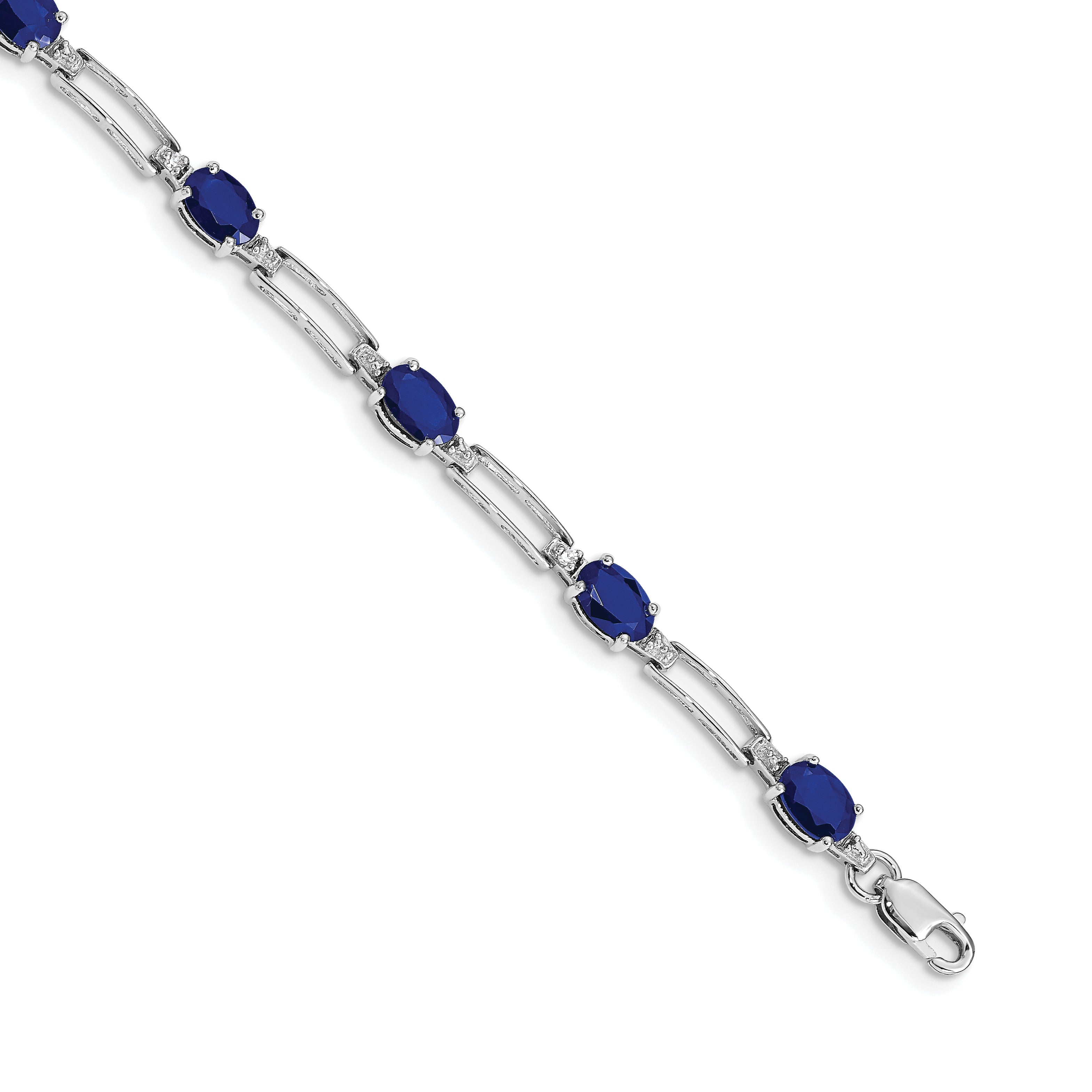 14k White Gold Diamond and Sapphire Bracelet Main image