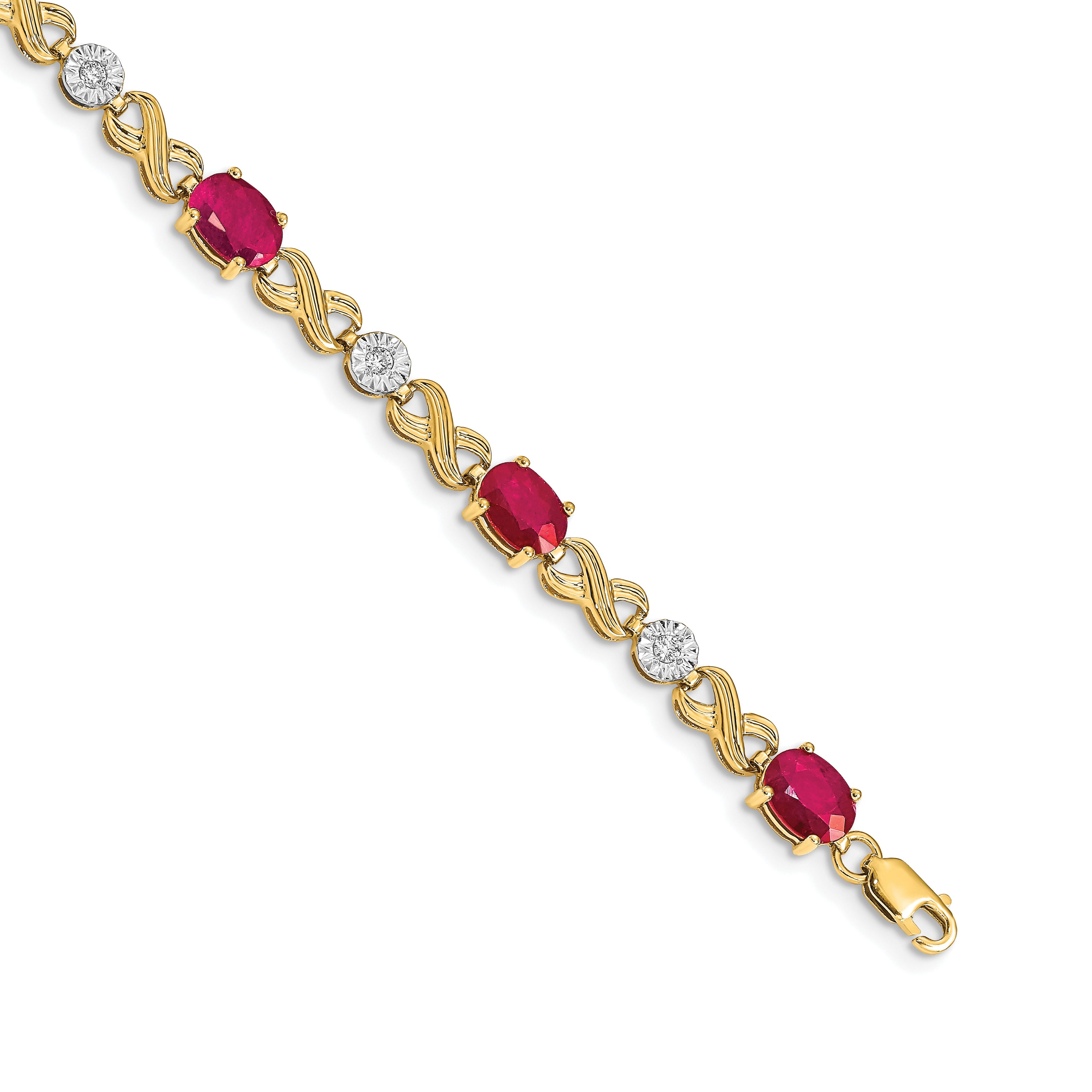 14k Diamond and Ruby Infinity Bracelet Main image
