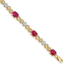 14k Diamond and Ruby Infinity Bracelet