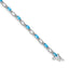14k White Gold Diamond and Blue Topaz Bracelet