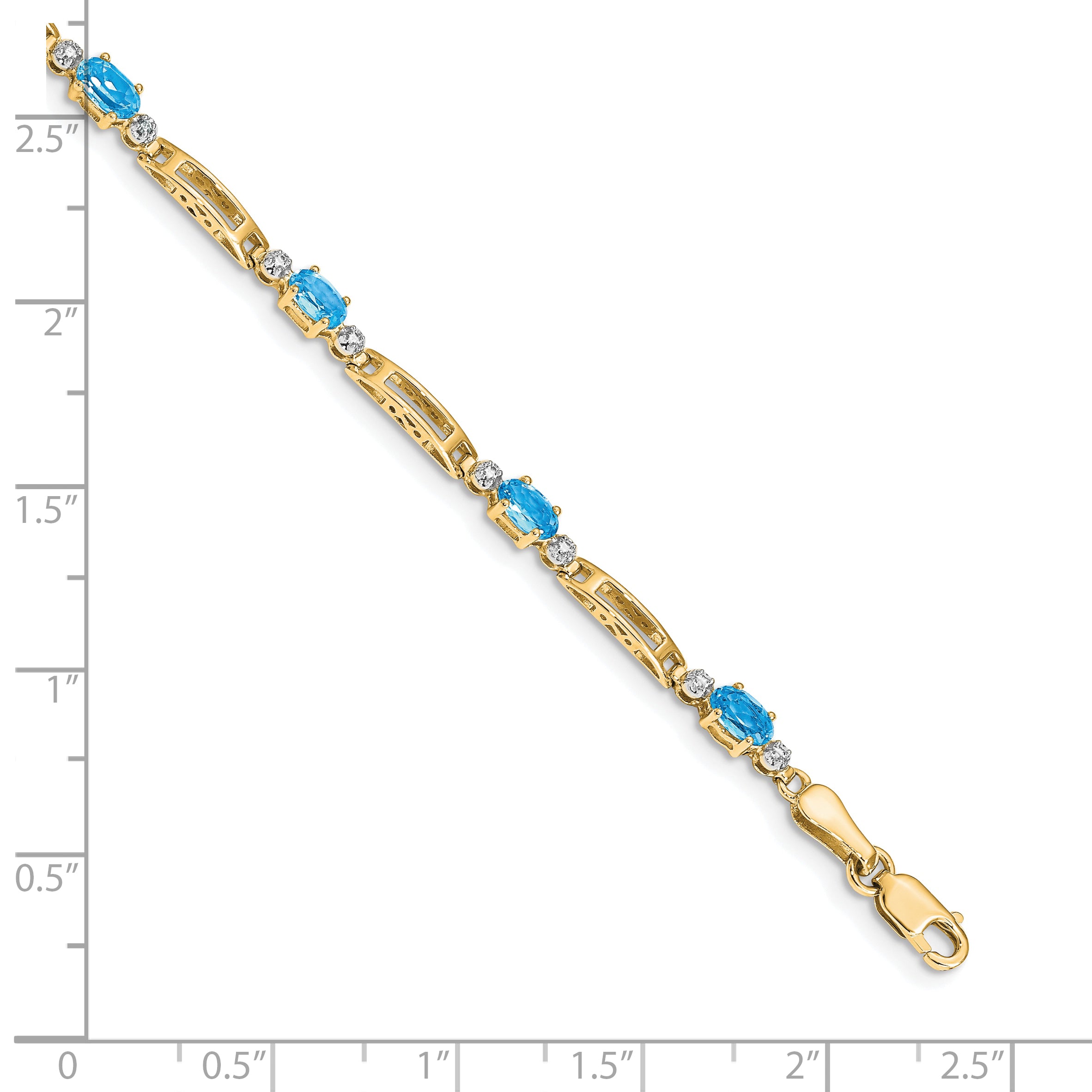 10k Diamond and Blue Topaz Bracelet