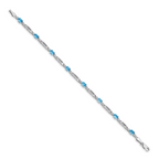 14k White Gold Diamond and Blue Topaz Bracelet