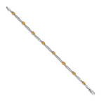 14k White Gold Diamond and Citrine Bracelet
