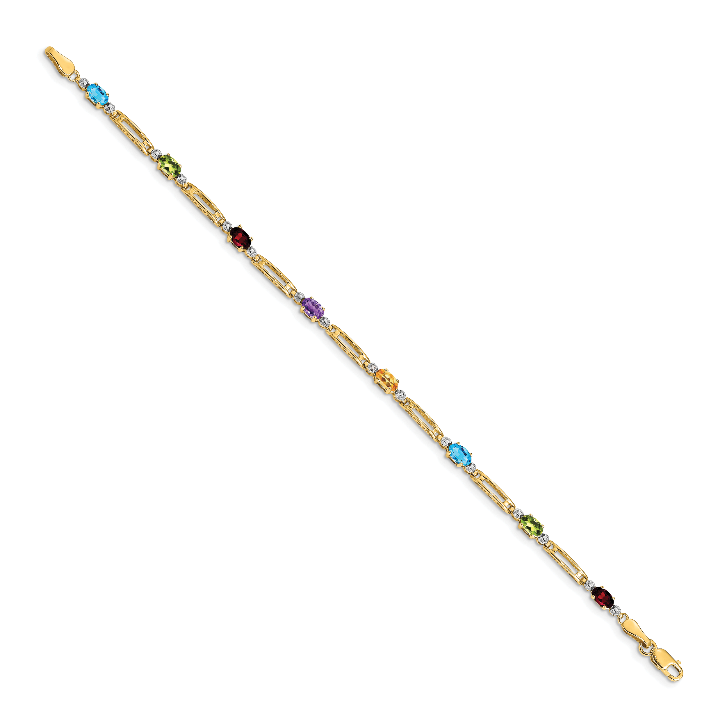 14k Fancy Diamond and Gemstone Rainbow Bracelet Secondary image