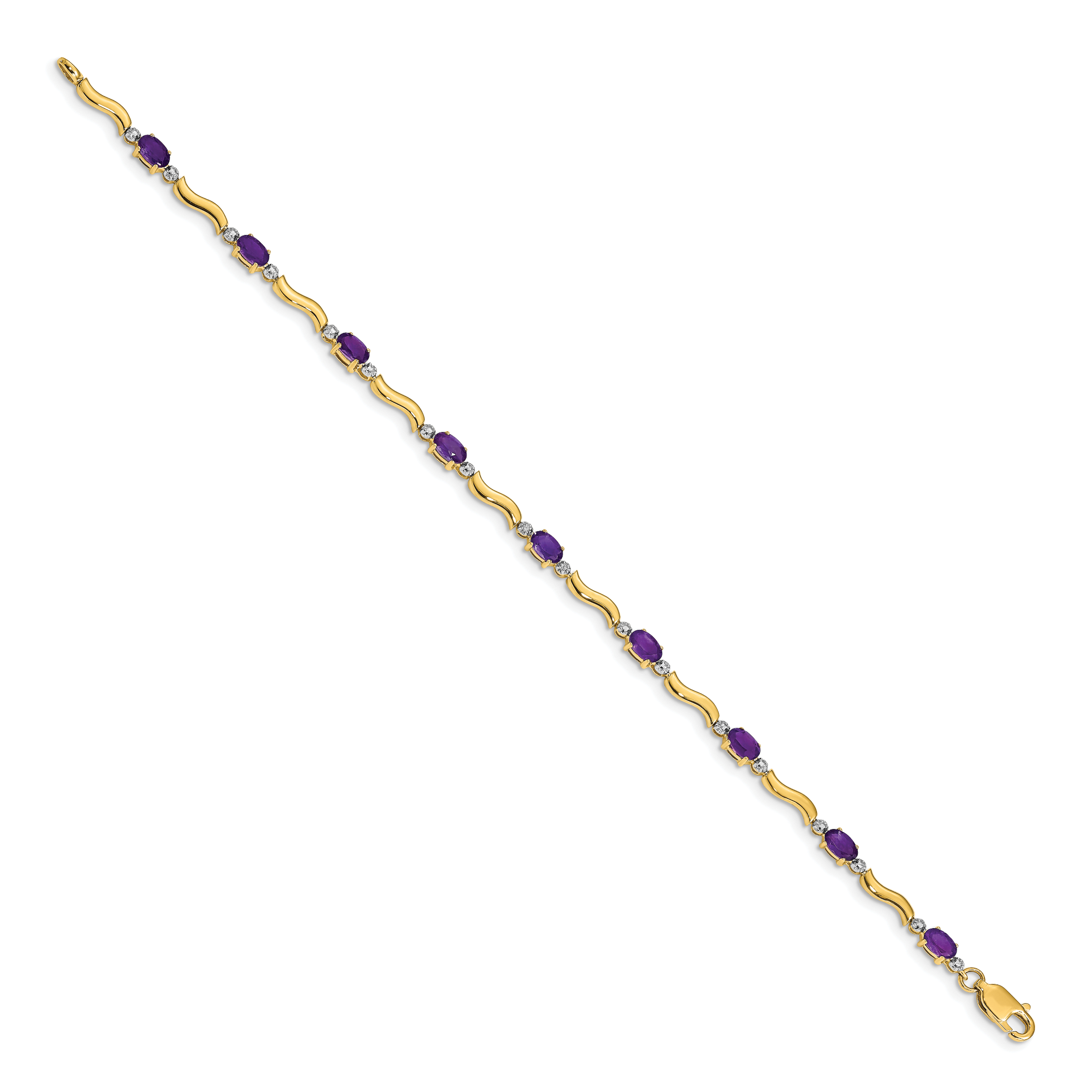 14k Diamond and Amethyst Bracelet Secondary image