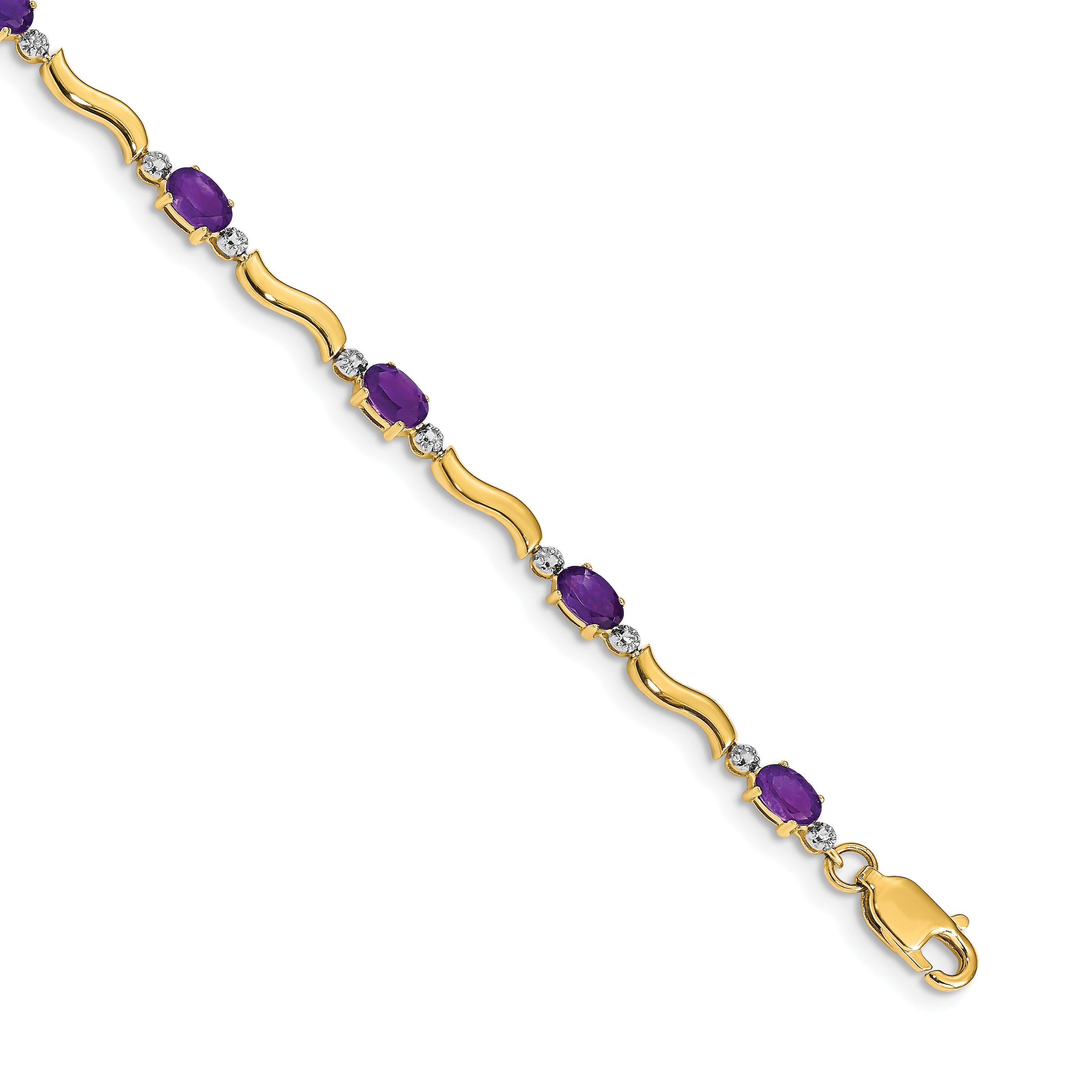 14k Diamond and Amethyst Bracelet Main image