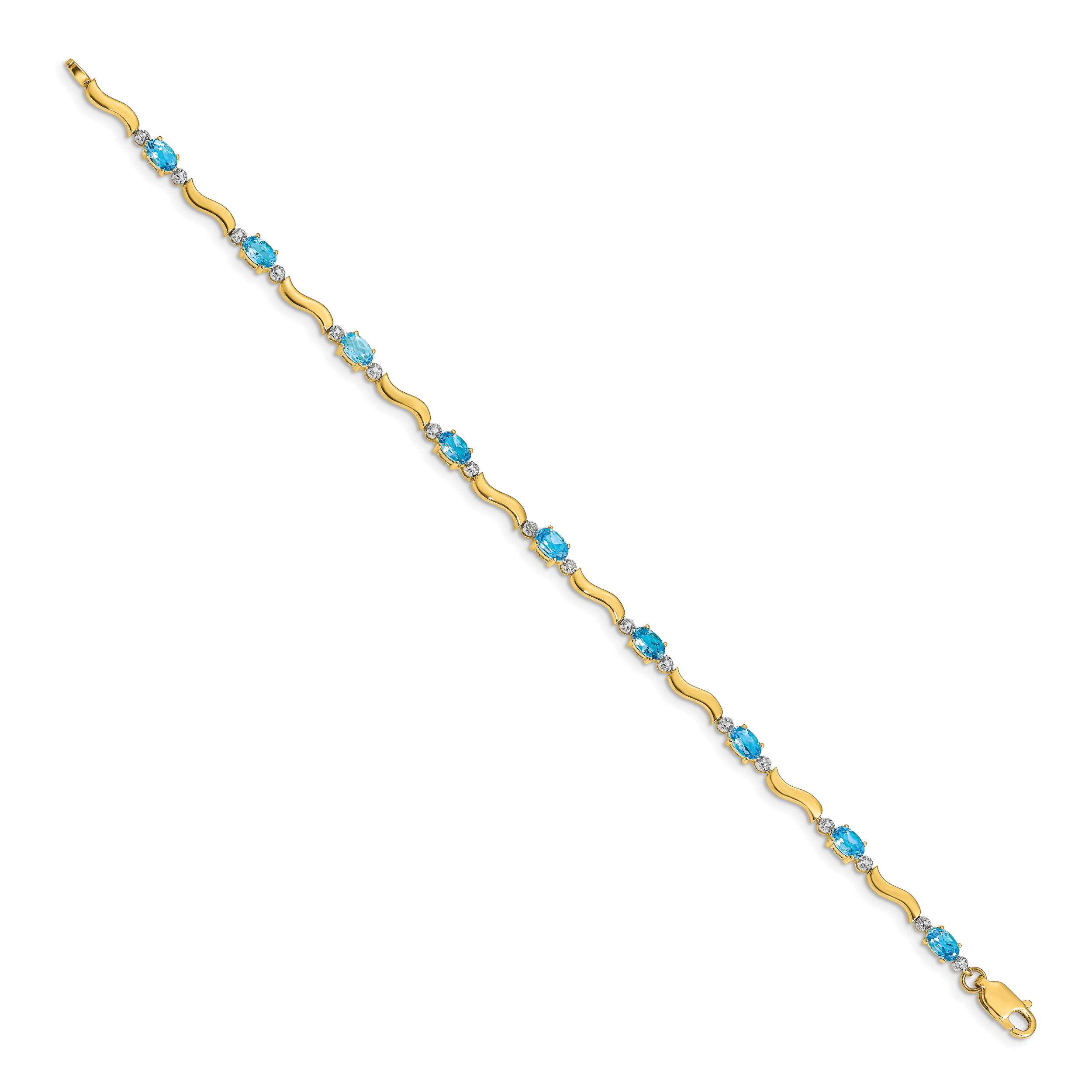 14k Fancy Diamond and Blue Topaz Bracelet Secondary image