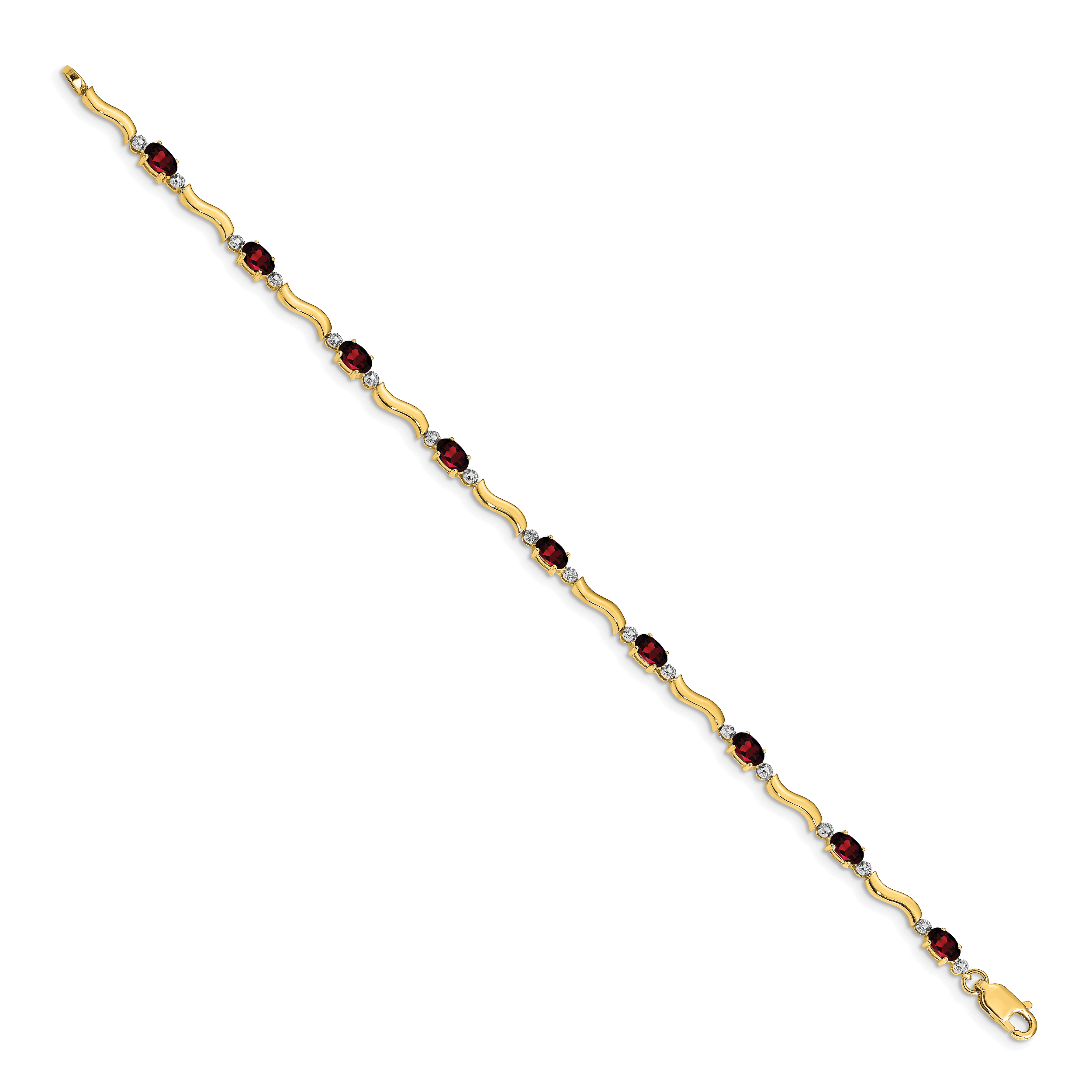 14k Fancy Diamond and Garnet Bracelet Secondary image
