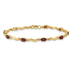 14k Fancy Diamond and Garnet Bracelet