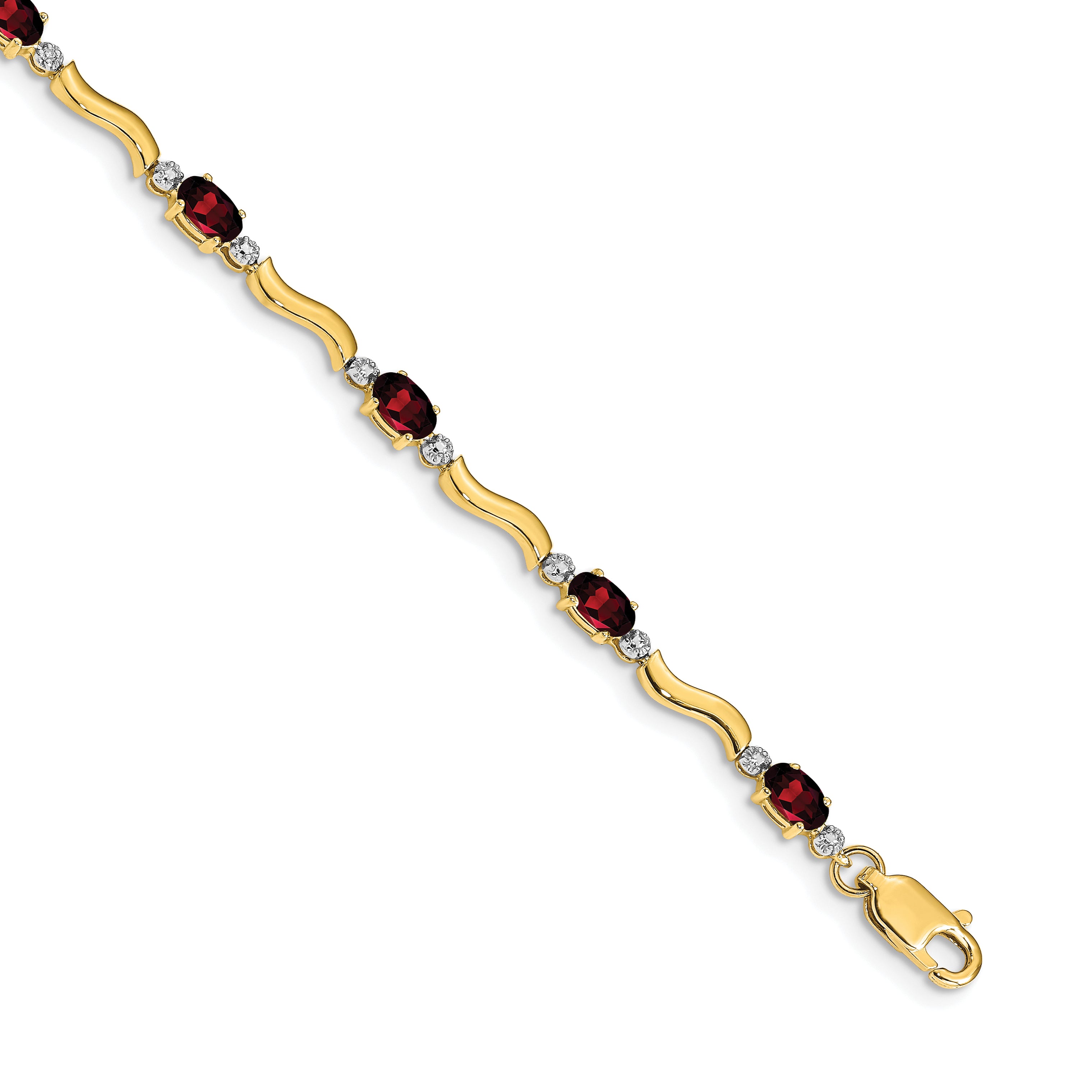 14k Fancy Diamond and Garnet Bracelet Main image