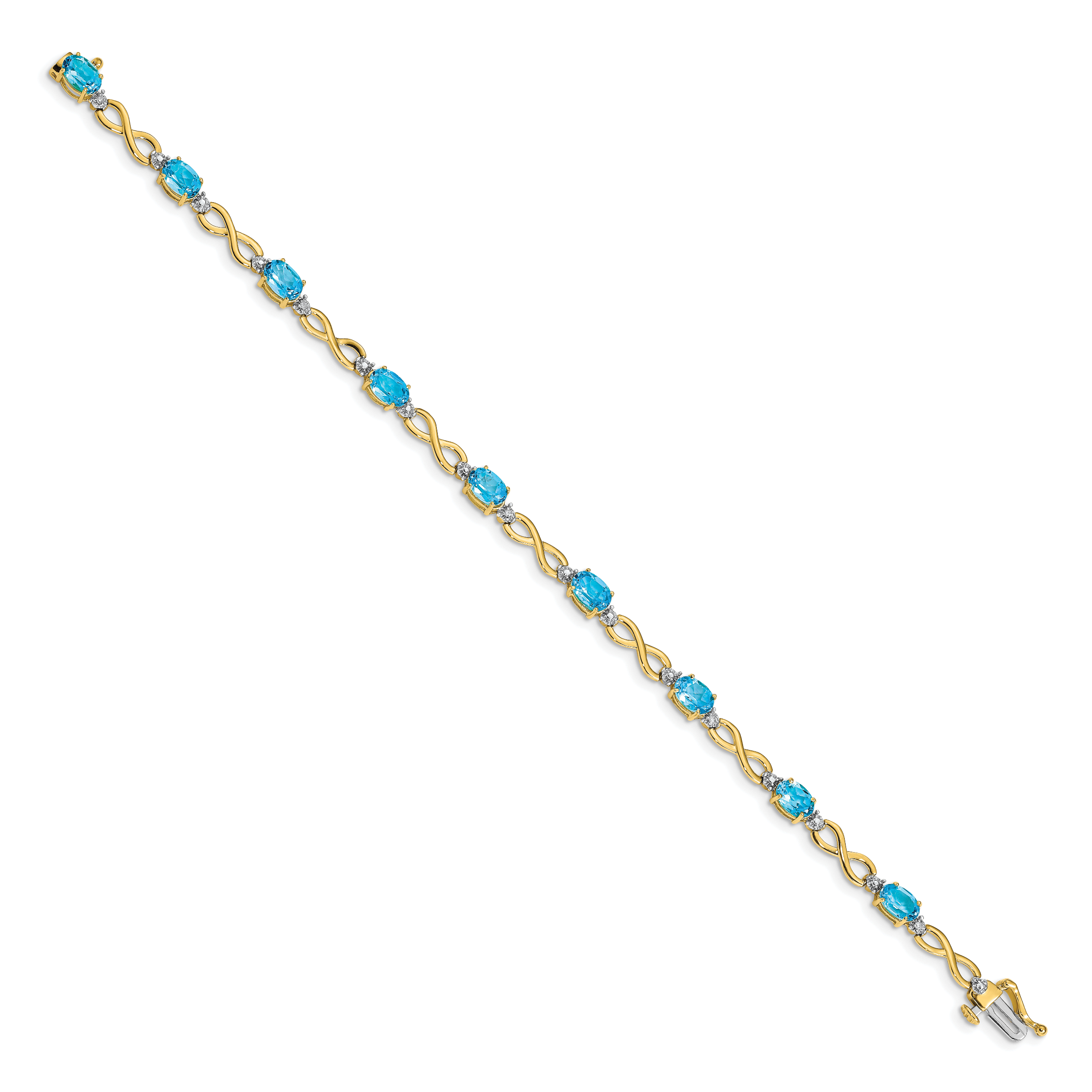 14k Blue Topaz and Diamond Infinity Bracelet Secondary image