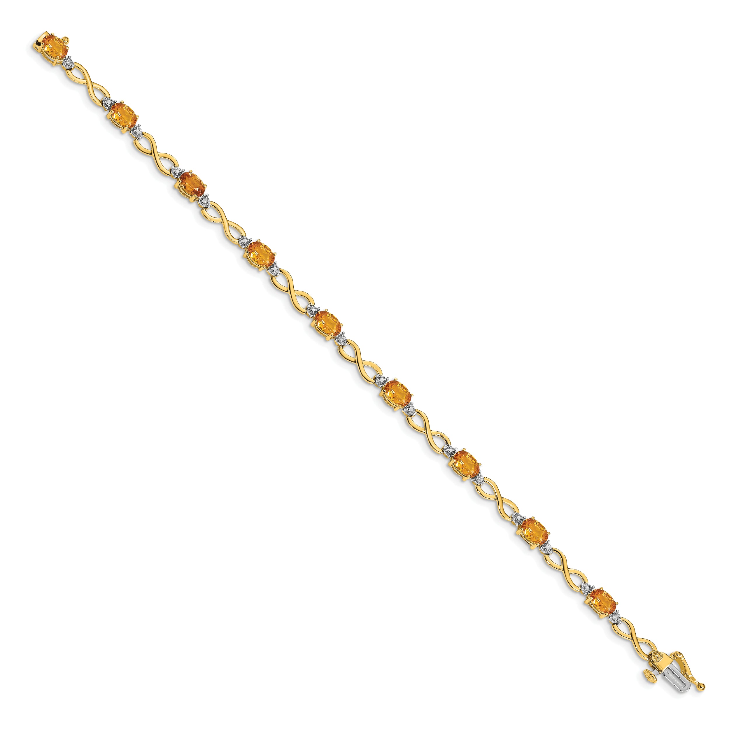 14k Citrine Diamond Infinity Bracelet