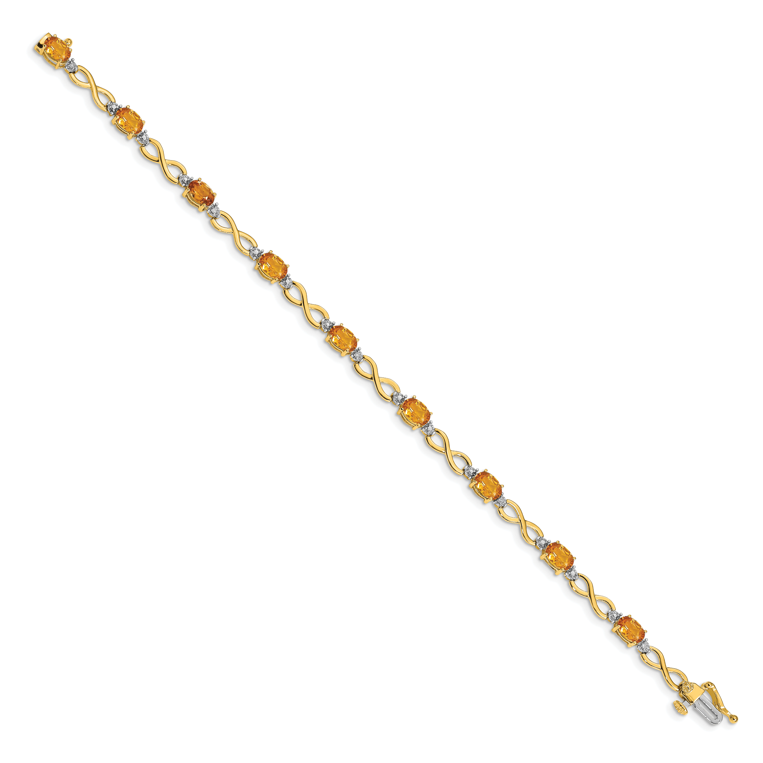 14k Citrine Diamond Infinity Bracelet Secondary image