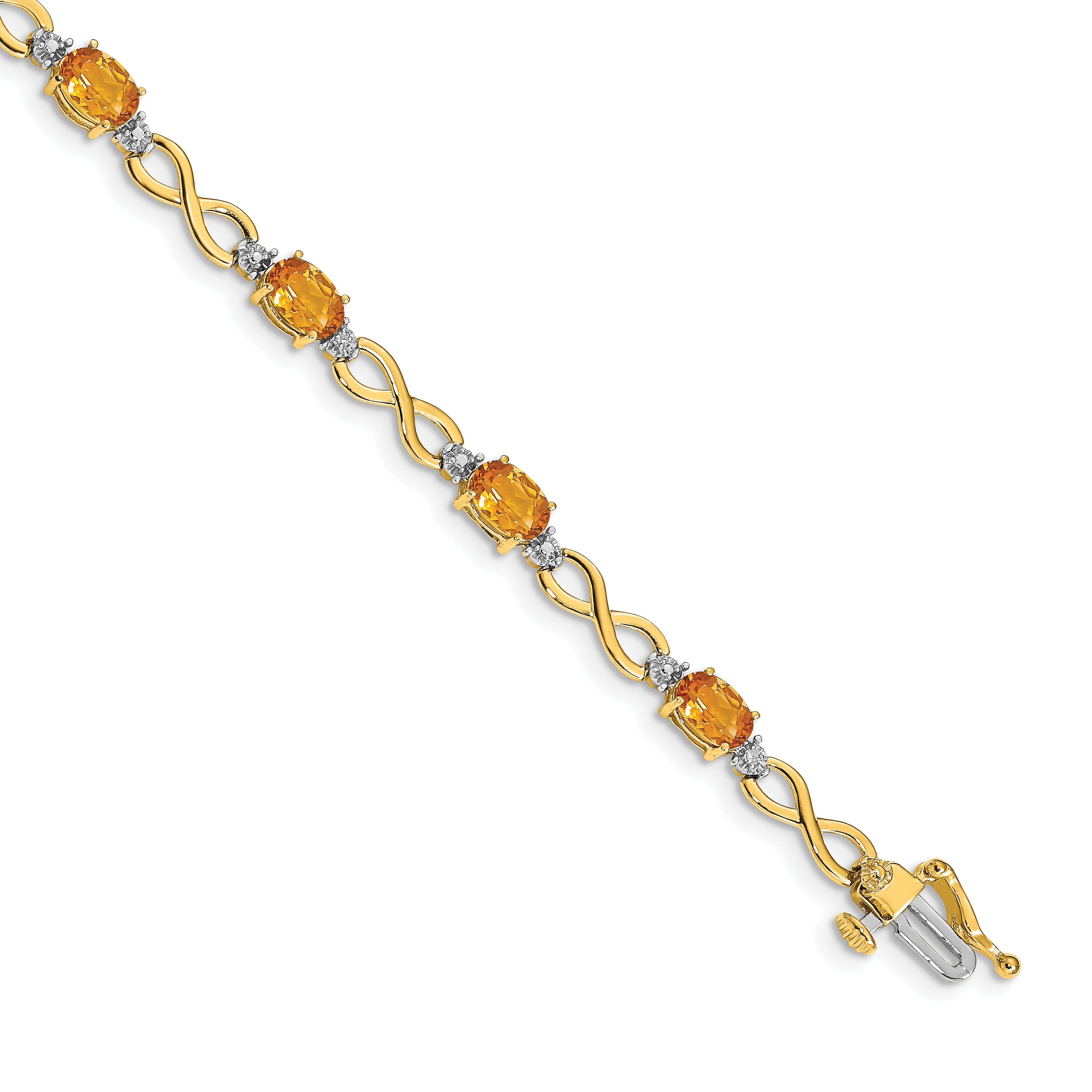 14k Citrine Diamond Infinity Bracelet Main image