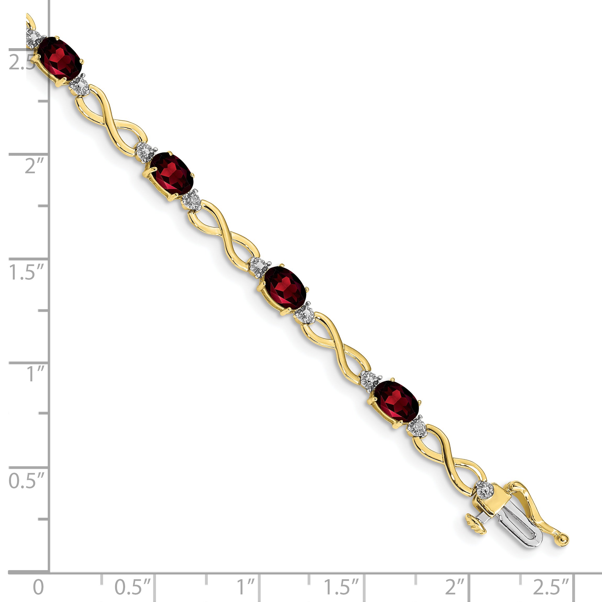 10k Garnet and Diamond Infinity Bracelet