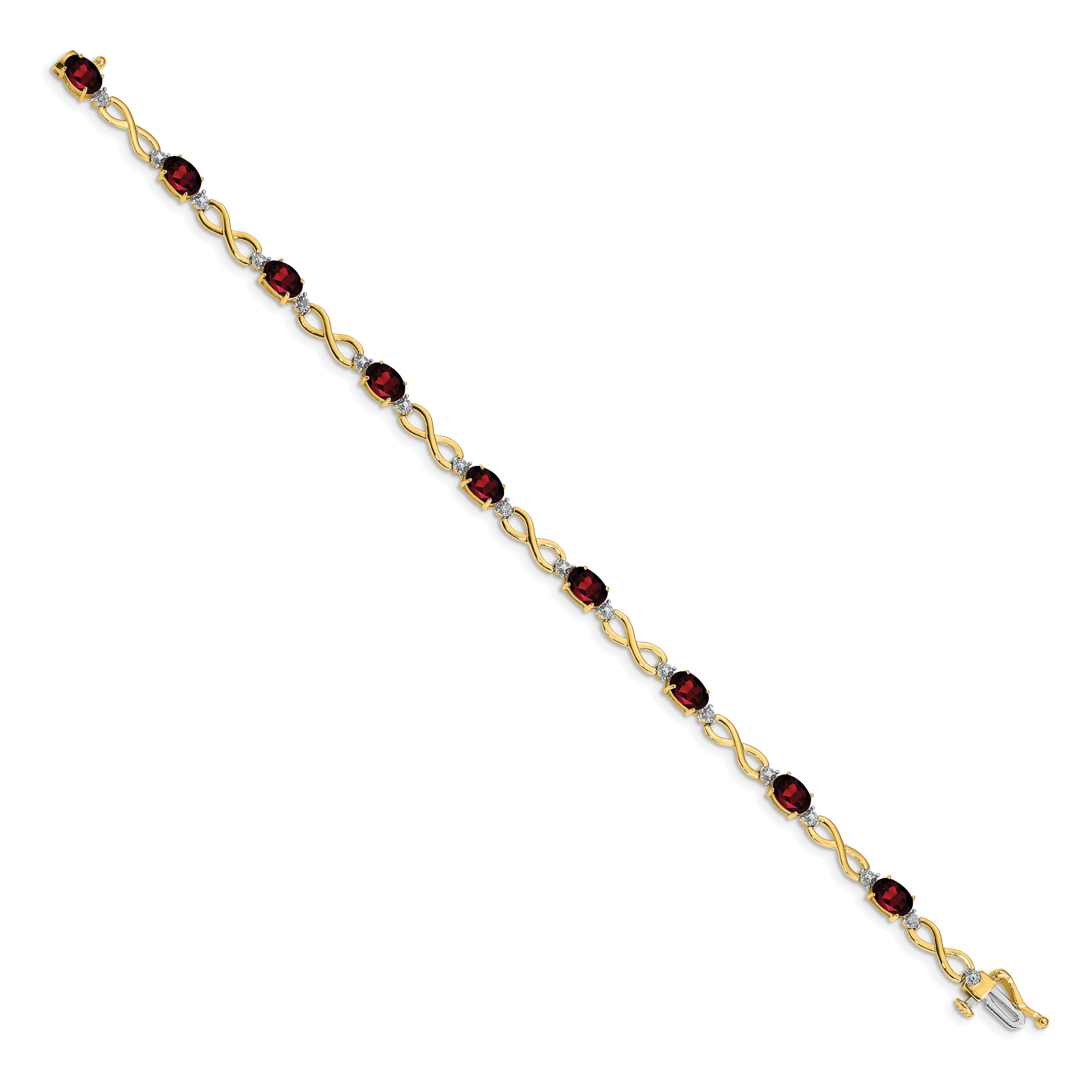 14k Garnet and Diamond Infinity Bracelet Secondary image