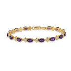 14k Floral Diamond and Amethyst Bracelet