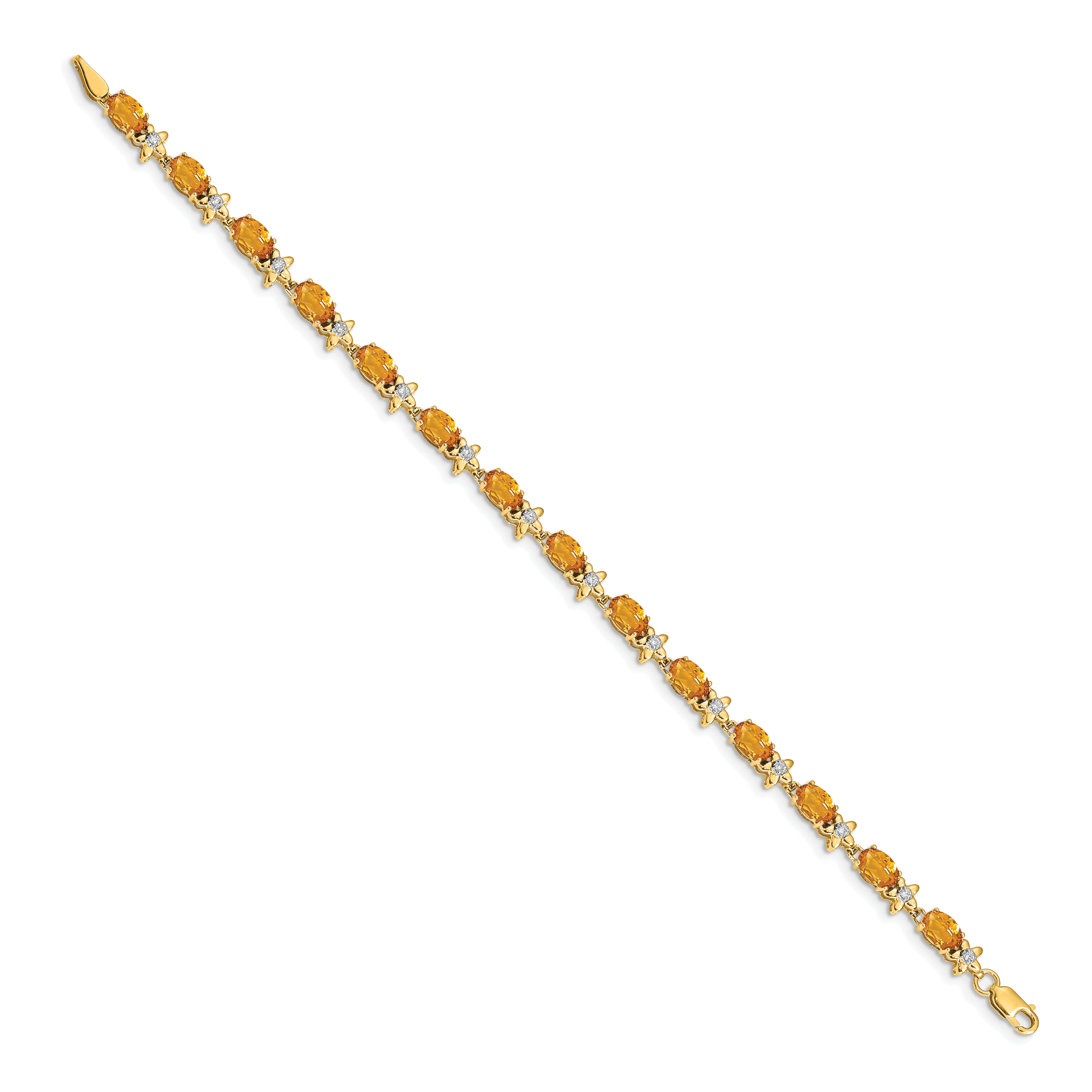 14k Floral Diamond and Citrine Bracelet Secondary image