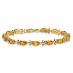 14k Floral Diamond and Citrine Bracelet