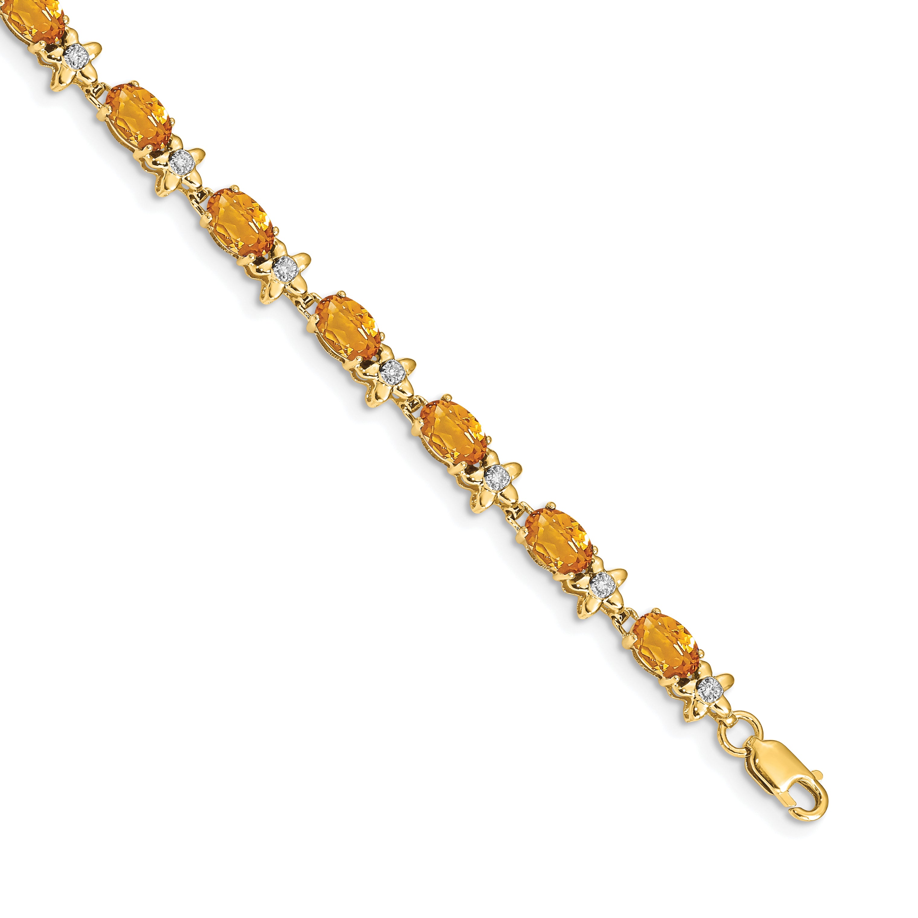 14k Floral Diamond and Citrine Bracelet Main image