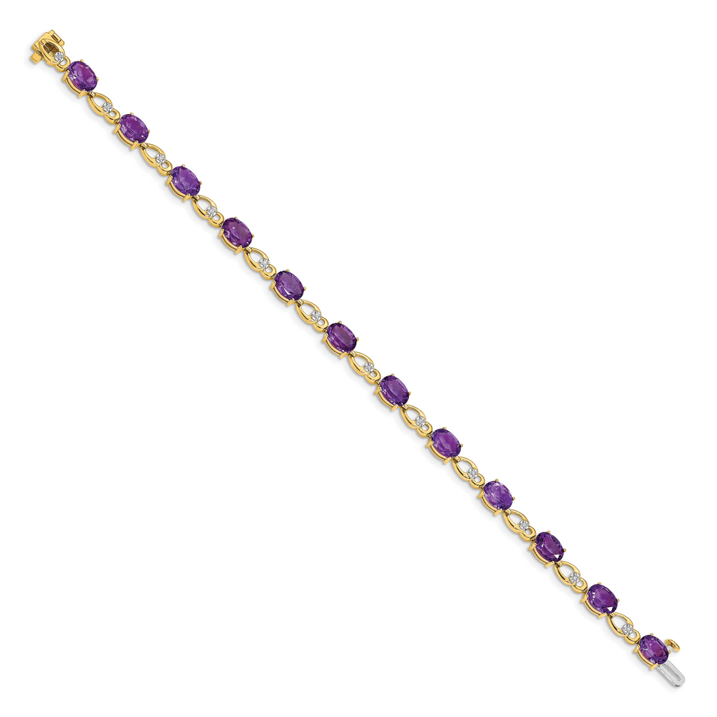 14k Amethyst and Diamond Bracelet