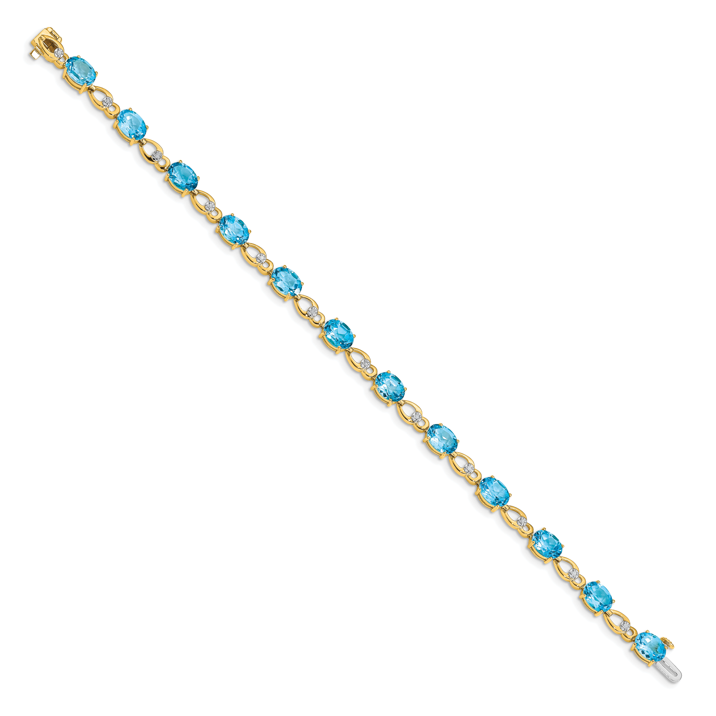 14k Blue Topaz and Diamond Bracelet Secondary image