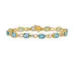 14k Blue Topaz and Diamond Bracelet