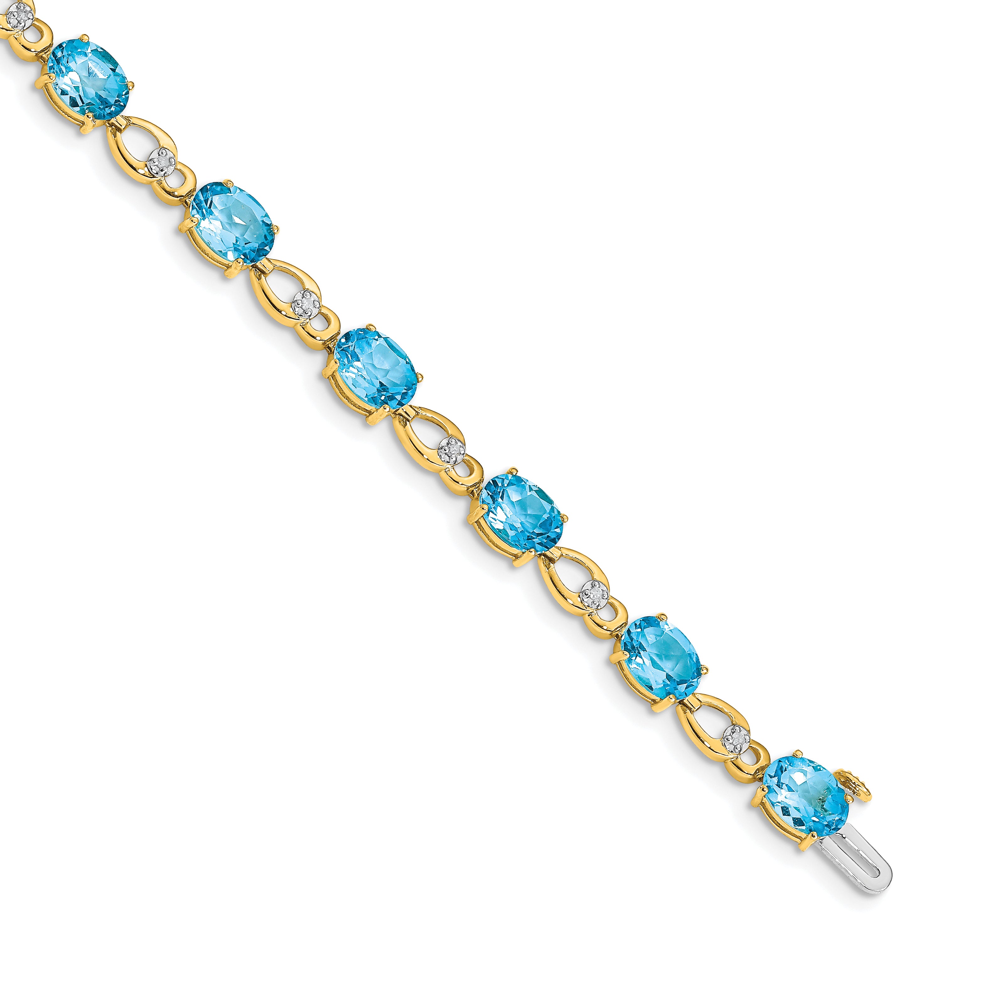 14k Blue Topaz and Diamond Bracelet Main image