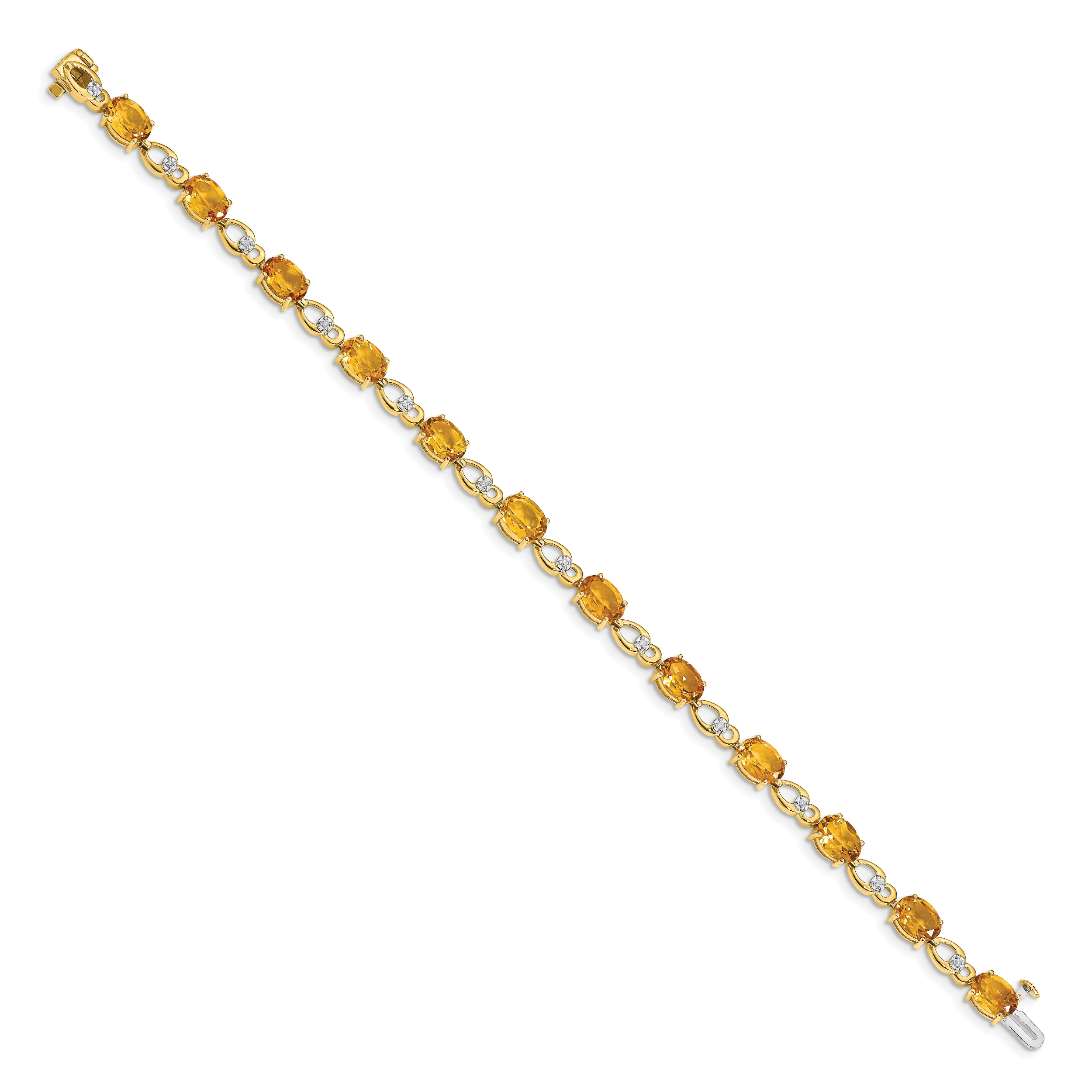 14k Citrine and Diamond Bracelet Secondary image