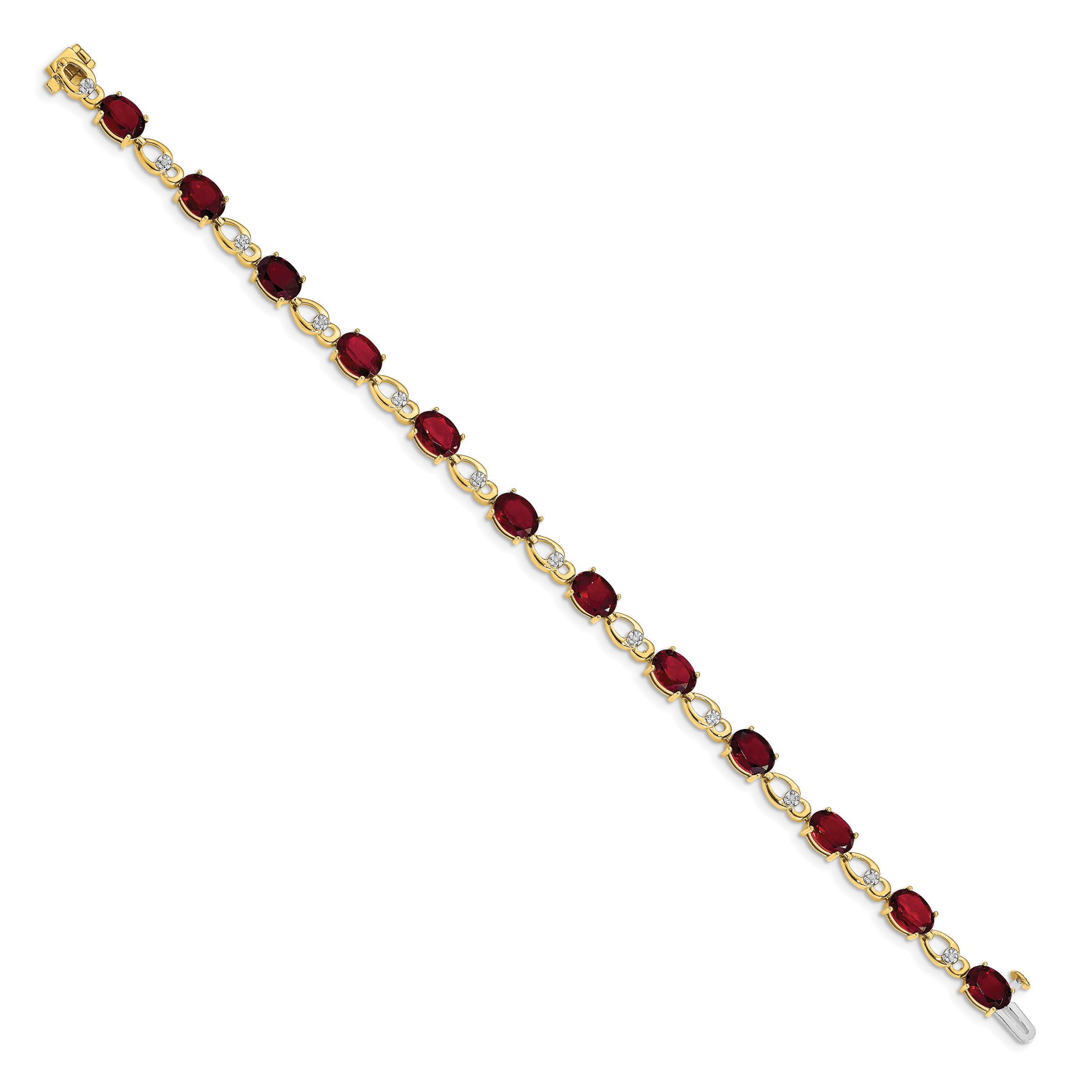 14k Garnet and Diamond Bracelet Secondary image