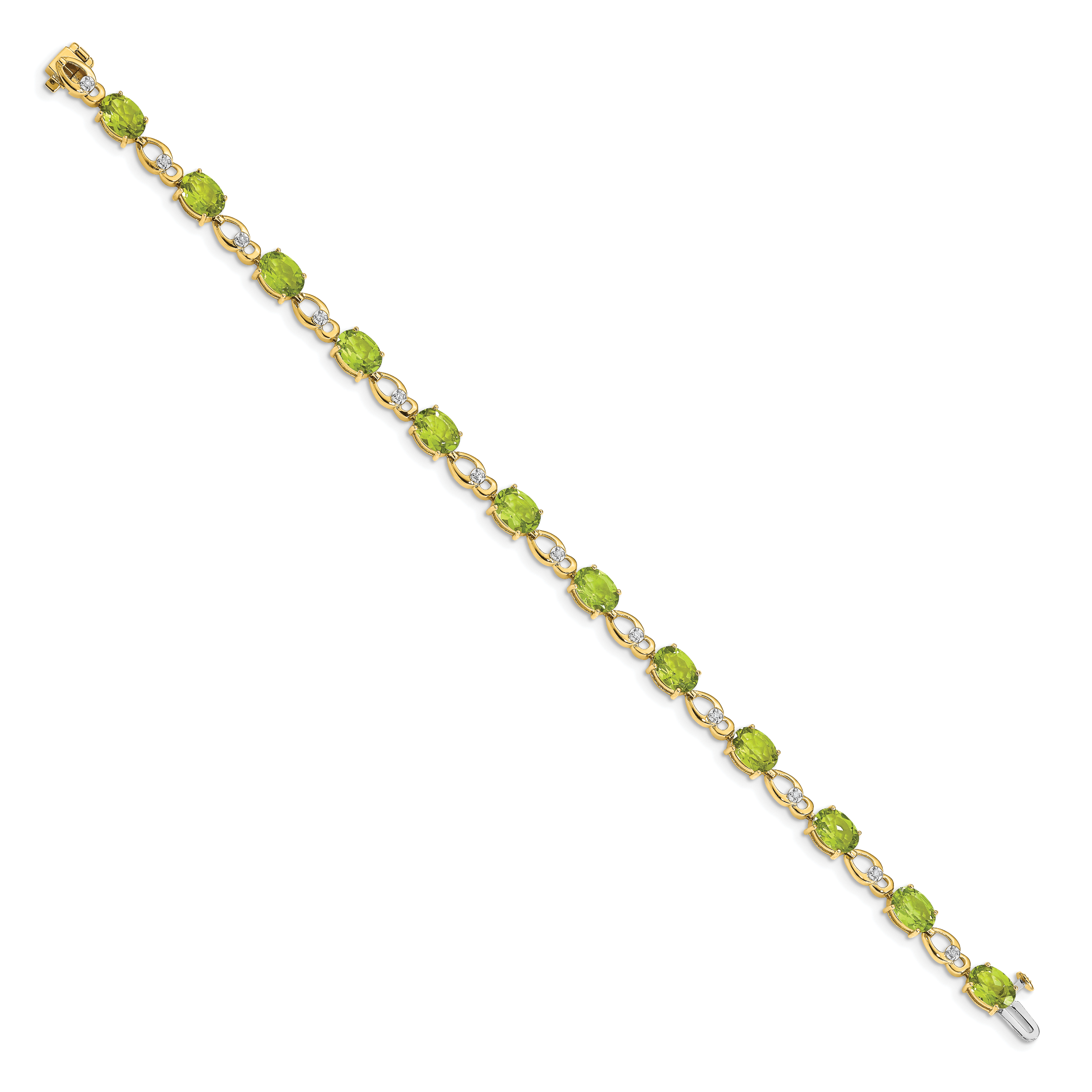 14k Peridot and Diamond Bracelet Secondary image