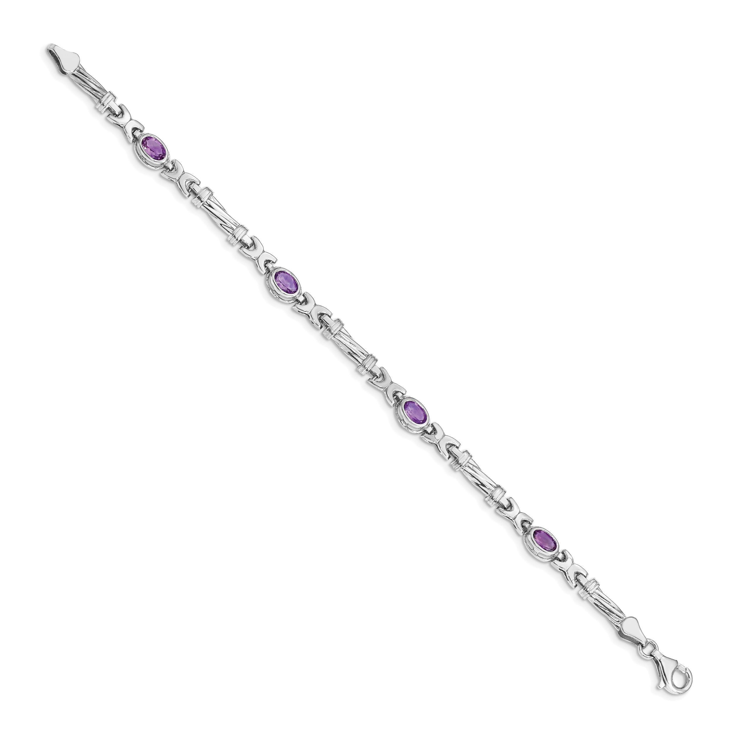14k White Gold Amethyst Bracelet Secondary image