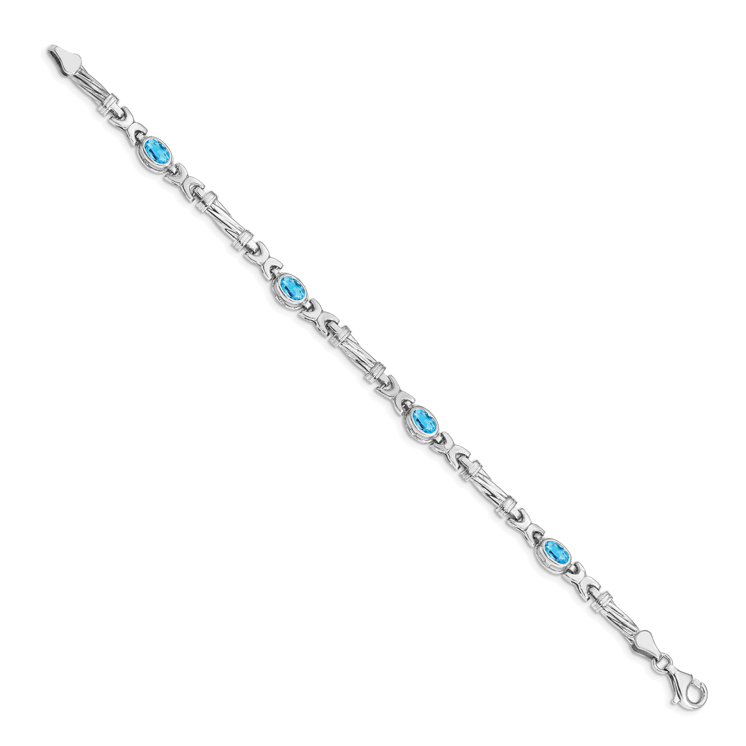 14k White Gold Blue Topaz Bracelet Secondary image