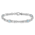 14k White Gold Blue Topaz Bracelet