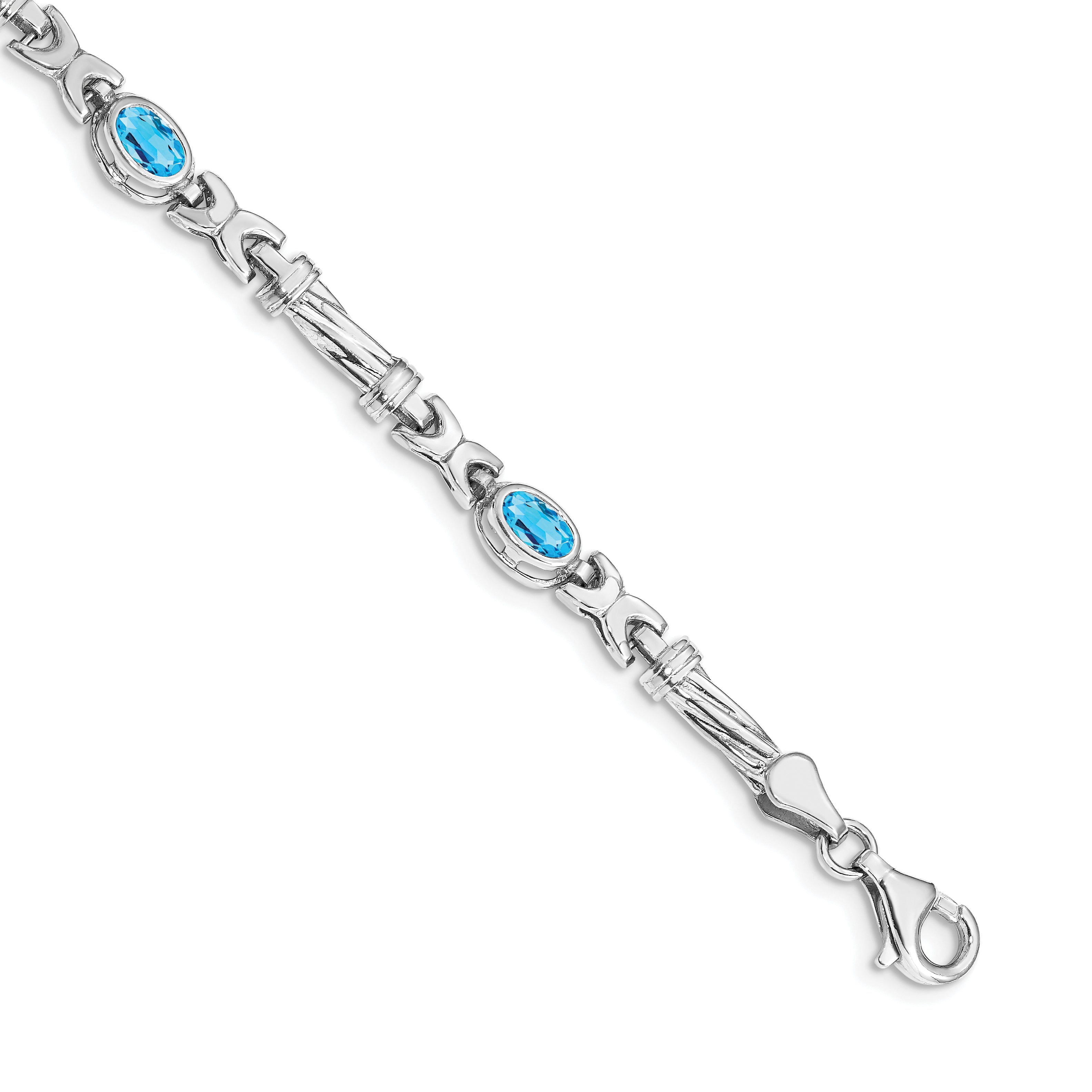 14k White Gold Blue Topaz Bracelet Main image