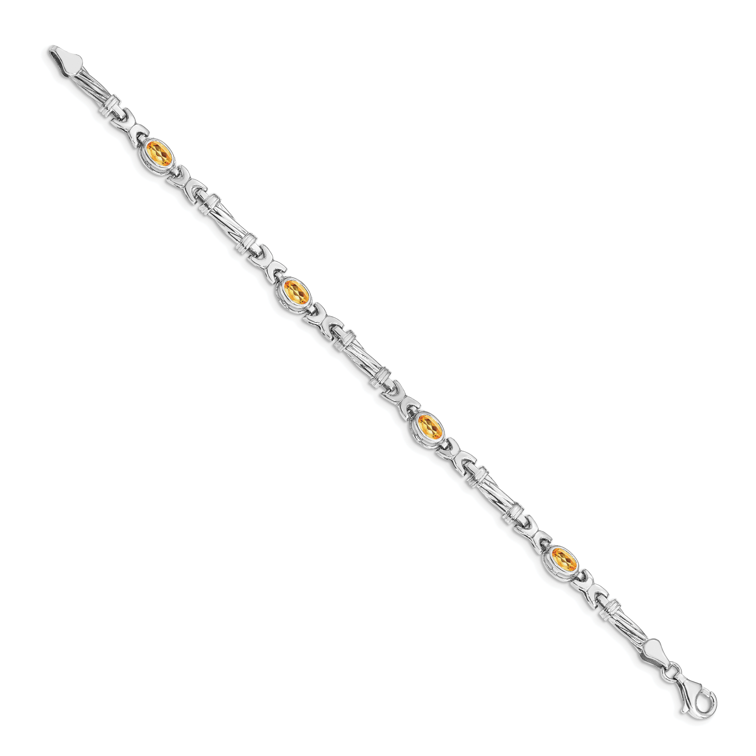 14k White Gold Citrine Bracelet Secondary image