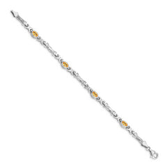 14k White Gold Citrine Bracelet