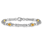 14k White Gold Citrine Bracelet