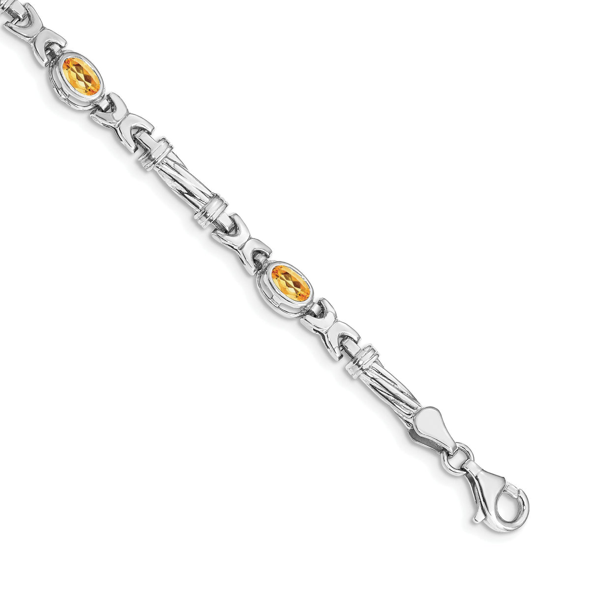 Citrine Bracelet in 14K White Gold, 5mm, 7 Inch - Sophia Jewelers Main image