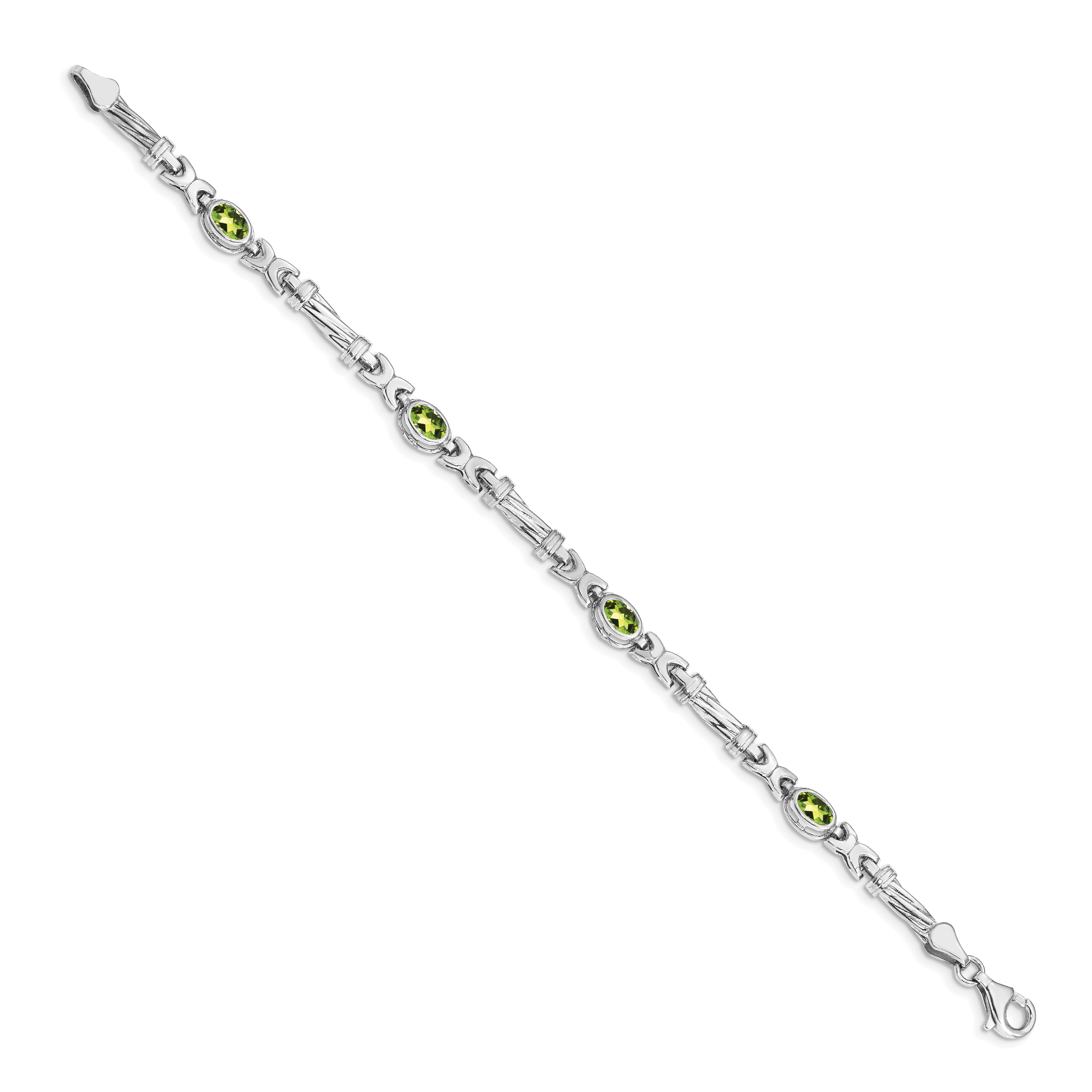 14k White Gold Peridot Bracelet Secondary image